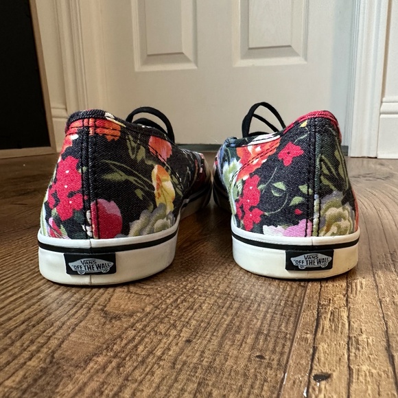 Vans Red Blue Green Black Floral Shoes - Picture 8 of 9